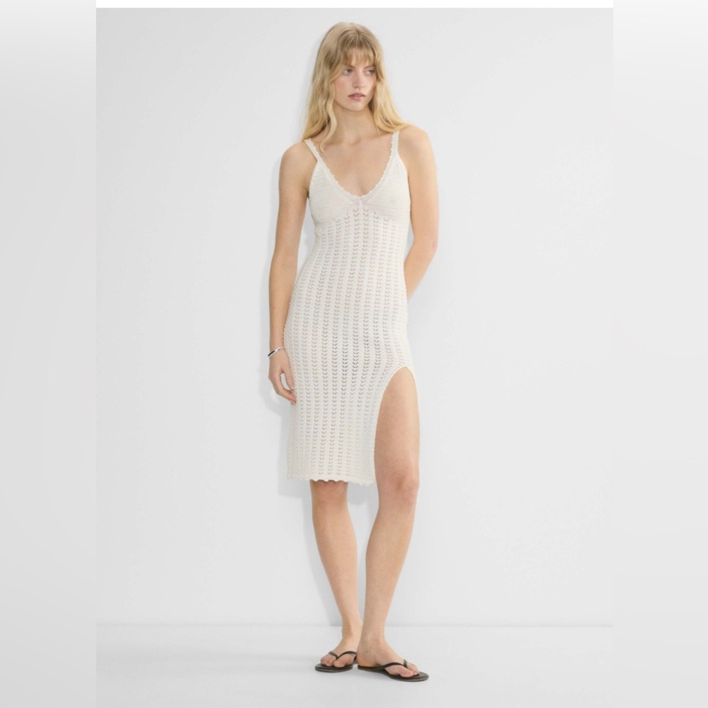 Aritzia Wilfred Evie Ivory Crochet Dress- Size Medium